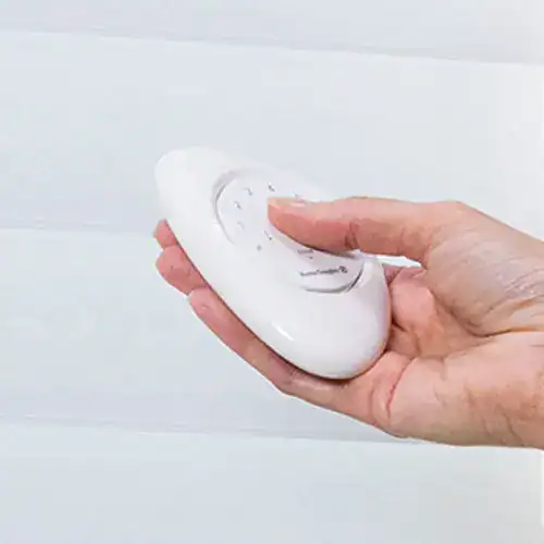 Light switch control for window blinds, showcasing easy manual operation and modern design of Superior Blinds. Perfect for customizing light and privacy in any room.