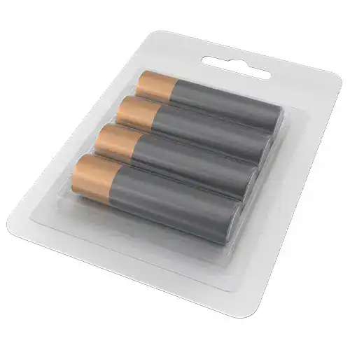 Black and tan roller shades for window blinds, packaged in clear plastic for easy installation.