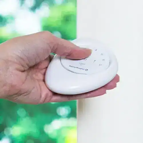 Adjustable window blinds remote control for precise lighting and privacy management.