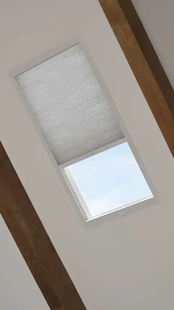 Modern skylight window with superior window blinds for energy efficiency and light control.