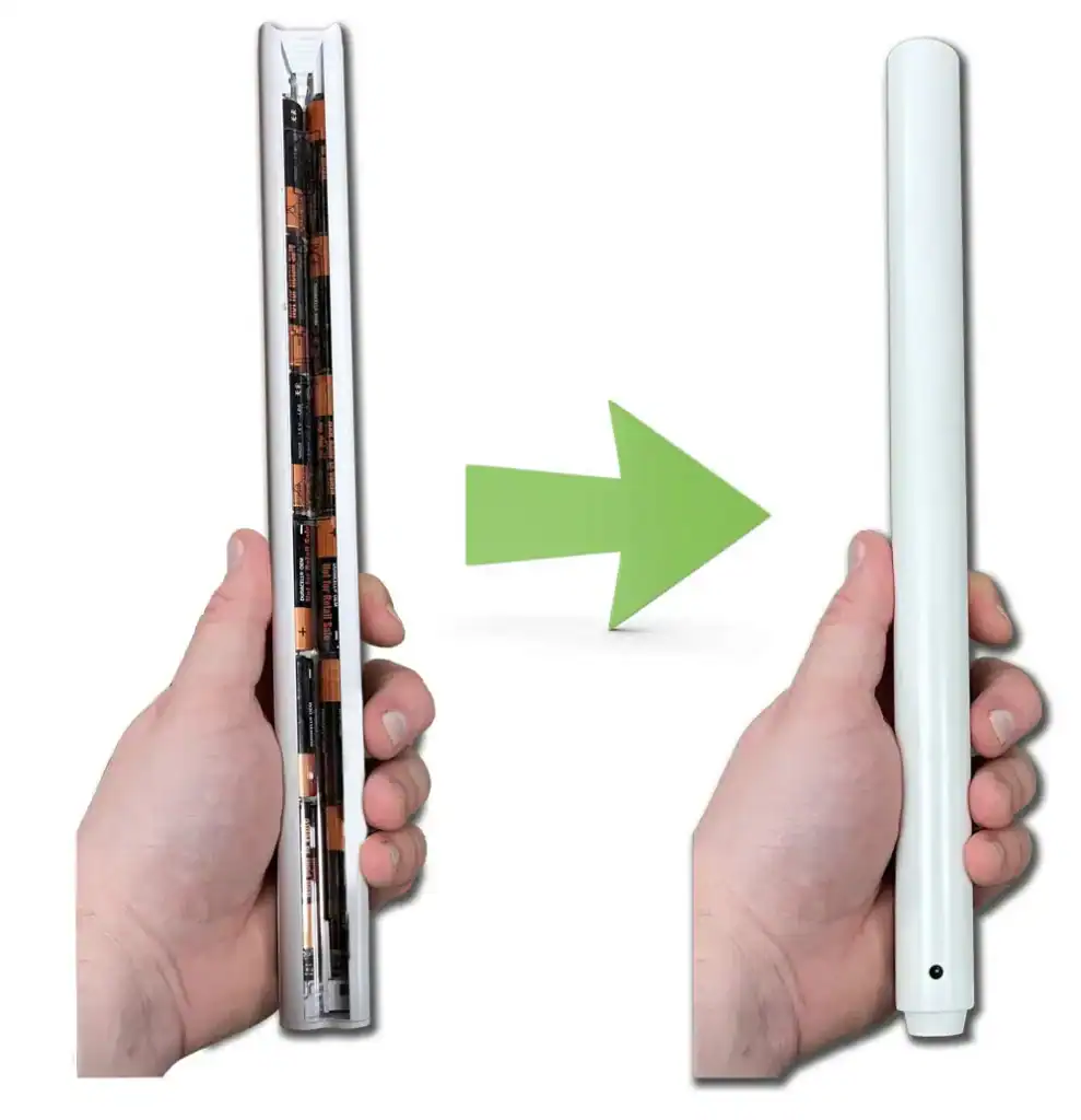 Battery-powered roller blinds showing easy upgrade from manual to motorized.