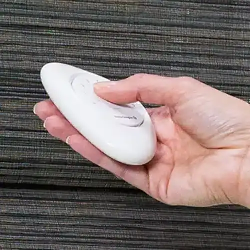 Remote control for window blinds, handheld device for adjusting superior blinds, easy-to-use window covering remote, sleek design for smart home blinds automation, superior blinds accessories.