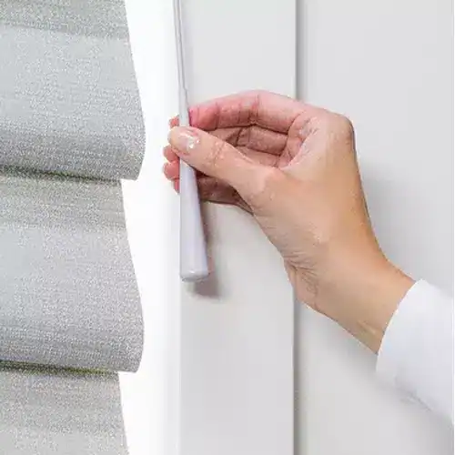 Light Gray Roller Blinds with Cordless Design for Easy Operation - Superior Blinds.
